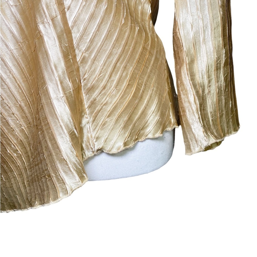 Cato Gold Pleated Women's Blouse - Picture 5 of 14